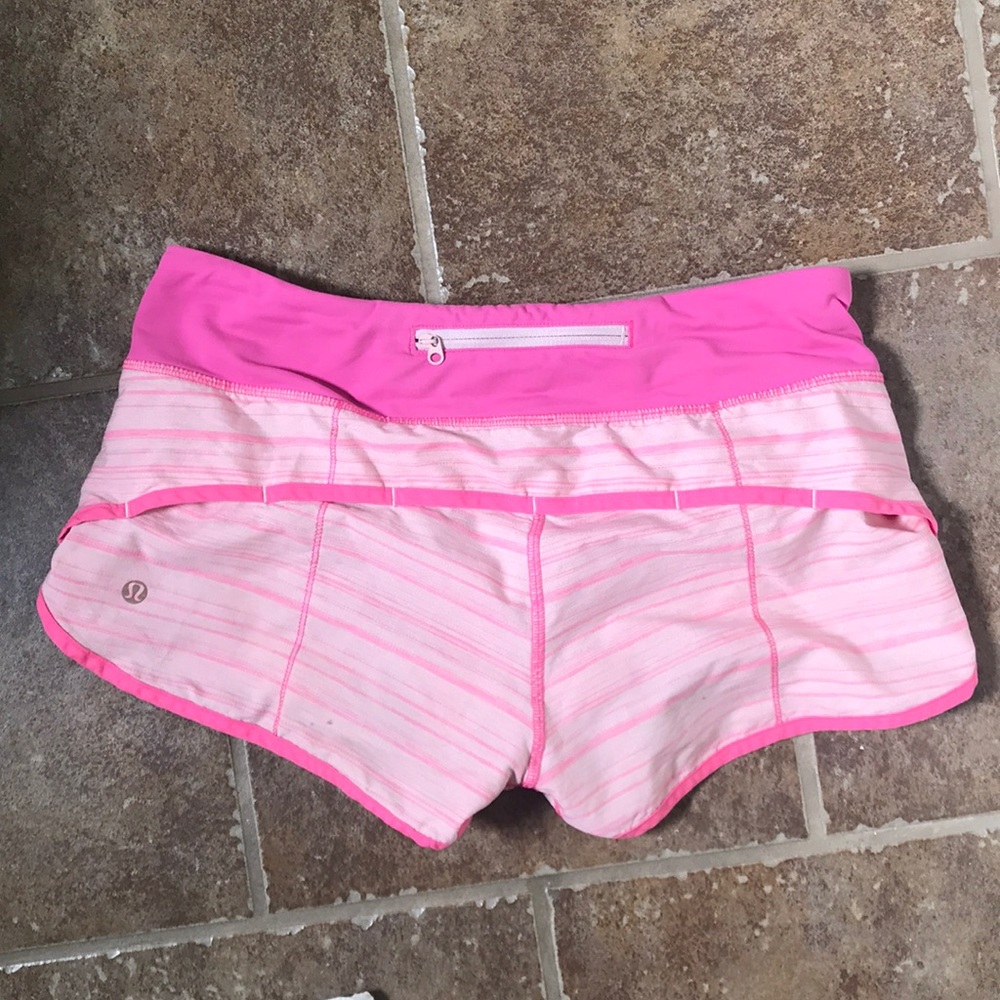 size 6 pink lululemon speed shorts
